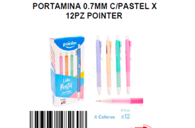 PORTAMINA COLOR PASTEL 0.7mm CJA 12UND POINTER