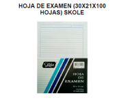 HOJA DE EXAMEN 30x21x100HOJAS SKOLE